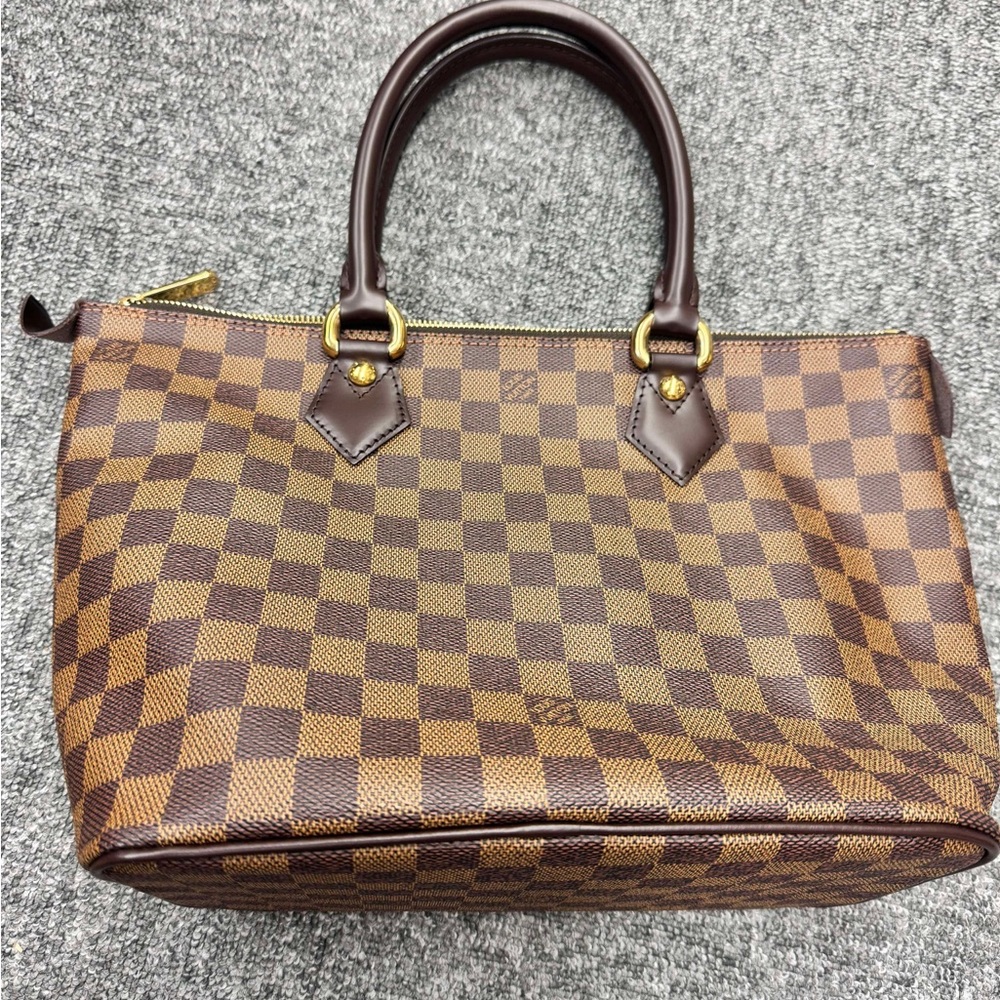 Checkered Brown Handbag